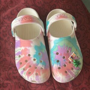 CROCS Pink and Blue Slippers with Ventilation Holes